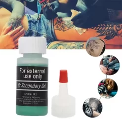 Gel azul anestésico secundario con lidocaína al 5 % para el cuidado del maquillaje permanente de labios y cejas, botella de 1,2 oz, accesorios para tatuajes