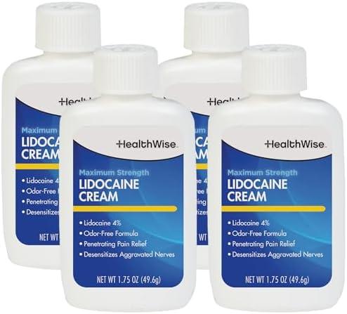 Ultimate Pain Relief: HealthWise Lidocaine Cream (Pack of 4)
