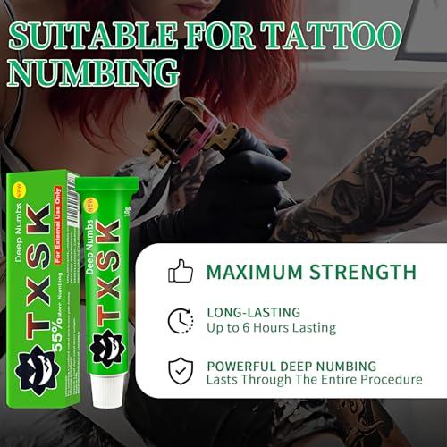 Enjoy Pain-Free Tattooing​ with Our Numbing Cream - ⁢Reviewing The Maximum Strength Formula | 6 Pieces